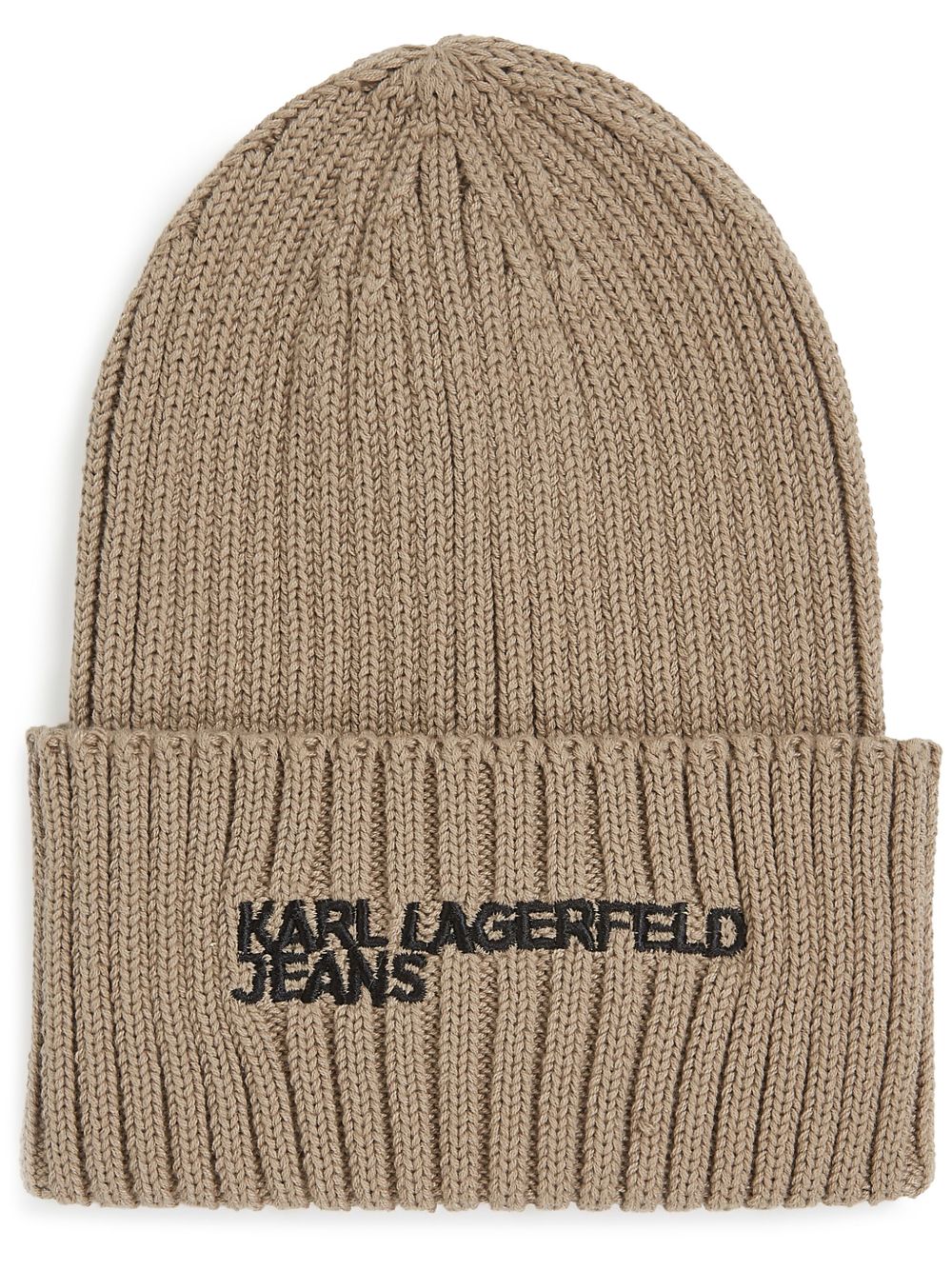 Karl Lagerfeld Jeans logo罗纹套头帽 - 褐色