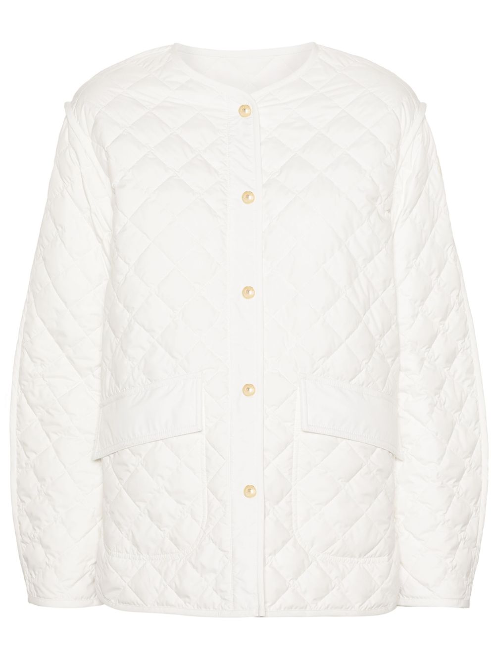 Moncler Corinto 束腰绗缝夹克 - 白色