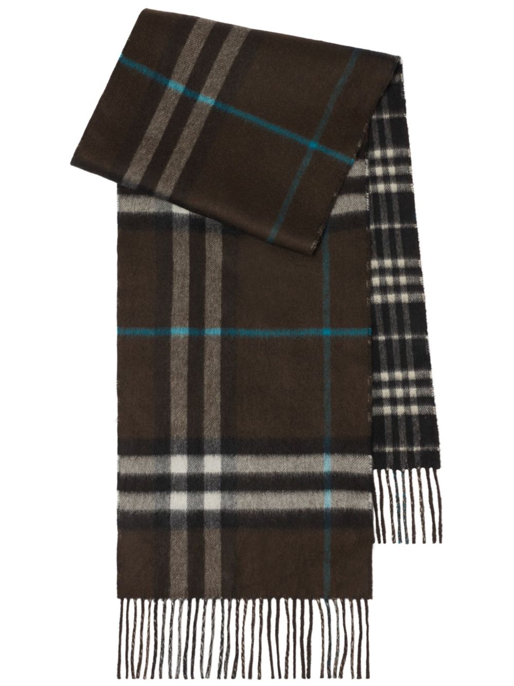 Burberry 双面格纹围巾 - 黑色
