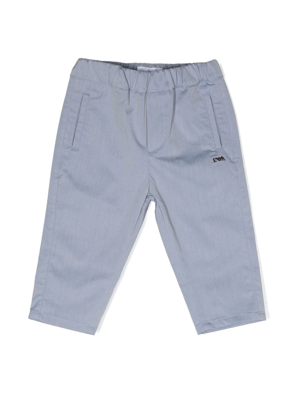 Emporio Armani Kids 弹性棉西裤 - 蓝色