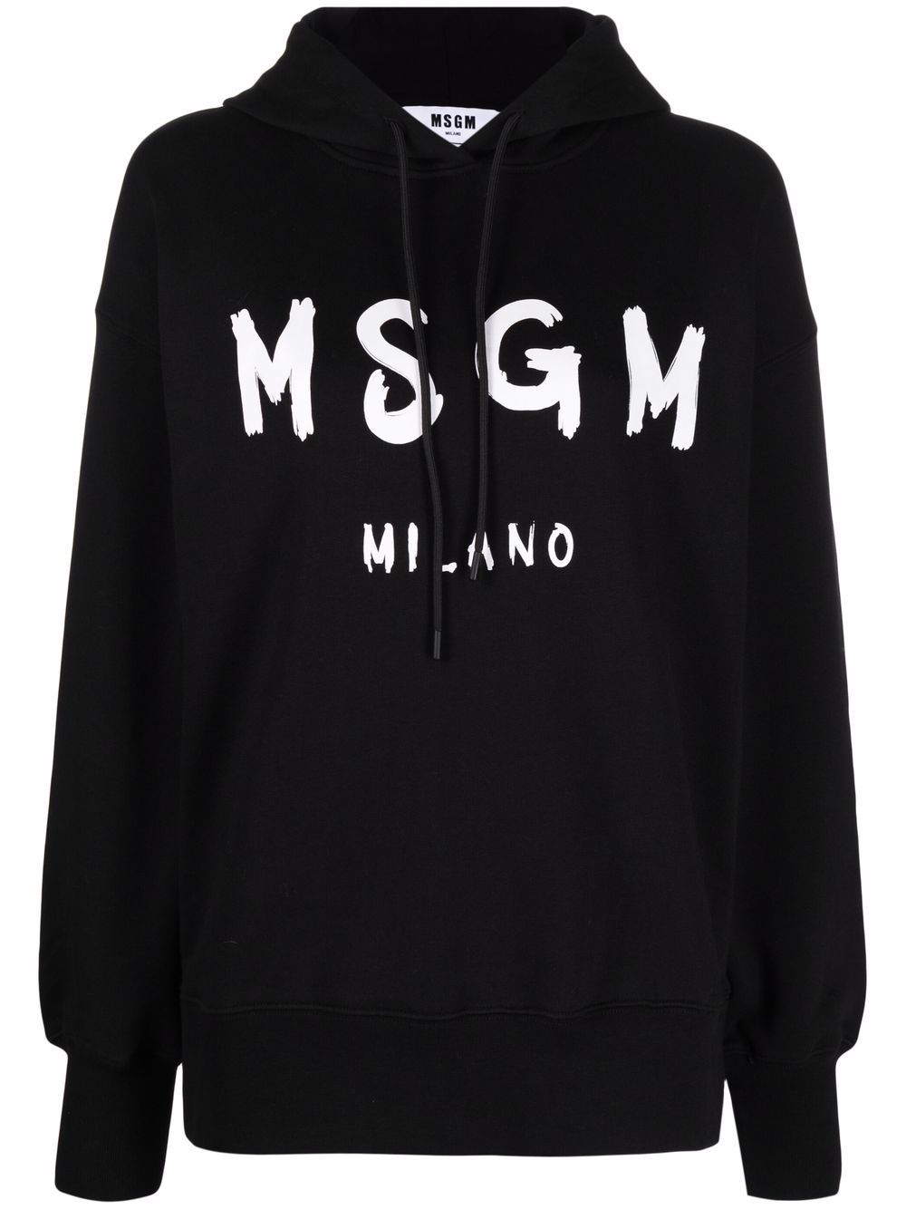 MSGM logo印花连帽衫 - 黑色