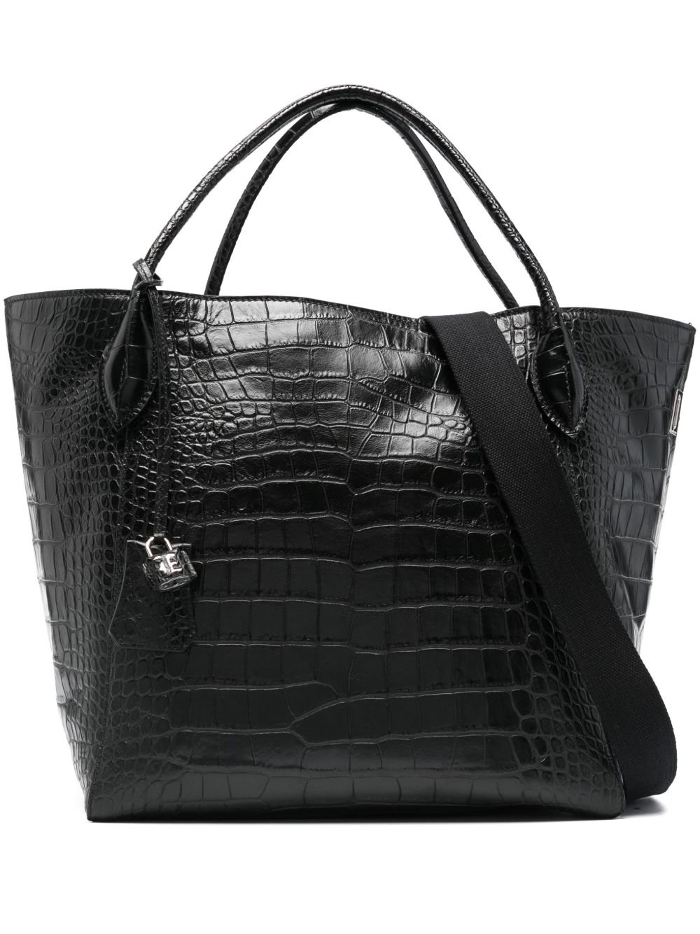 Ermanno Scervino 仿鳄鱼纹手提包 - 黑色