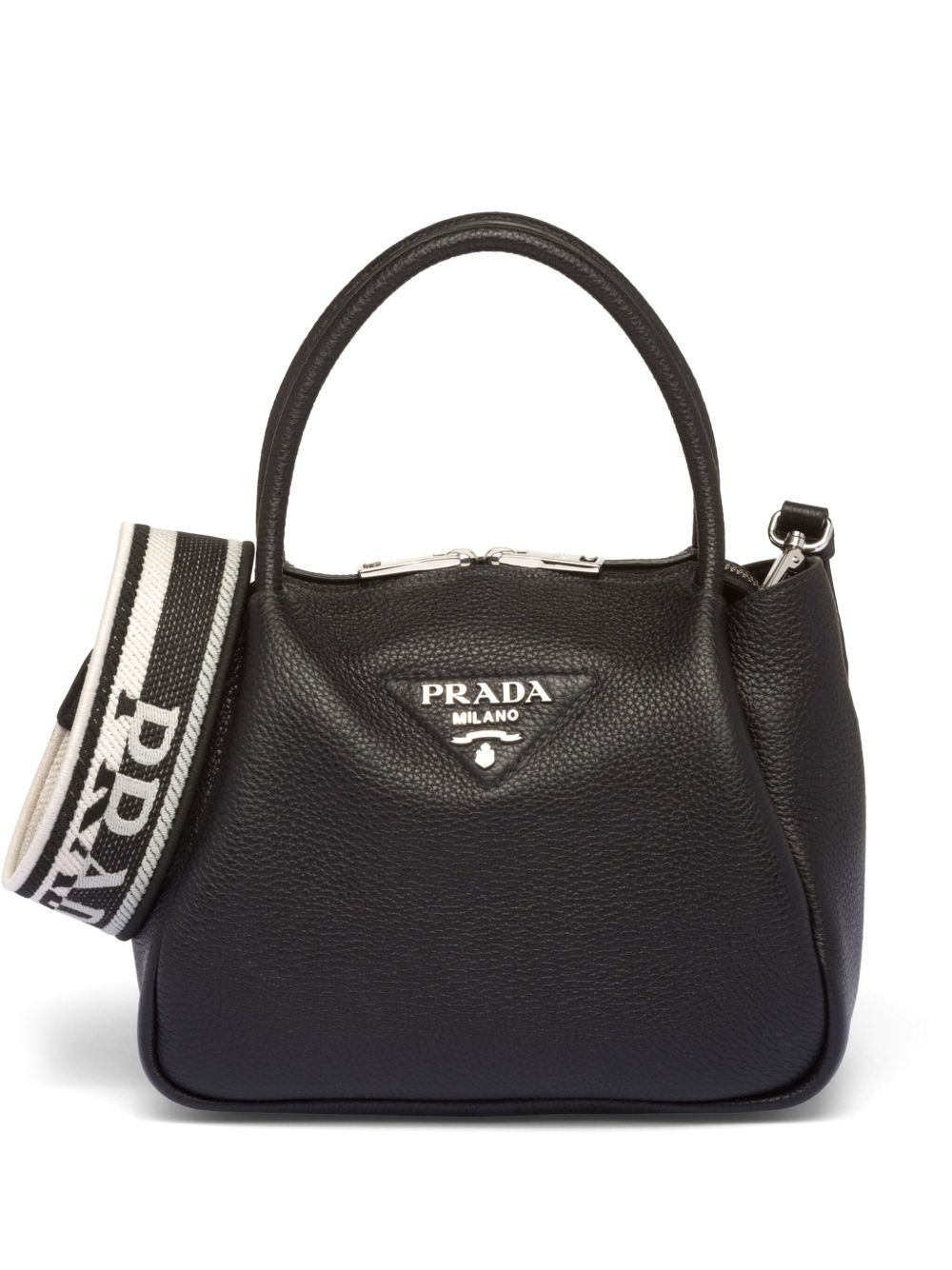 Prada logo手提包 - 黑色