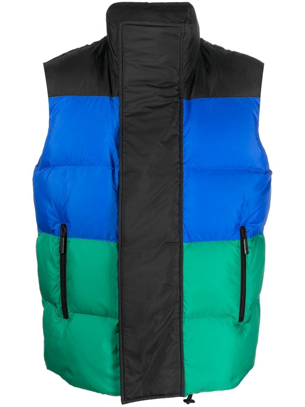 DSQUARED2 D2次方 拼色羽绒马甲 - 蓝色