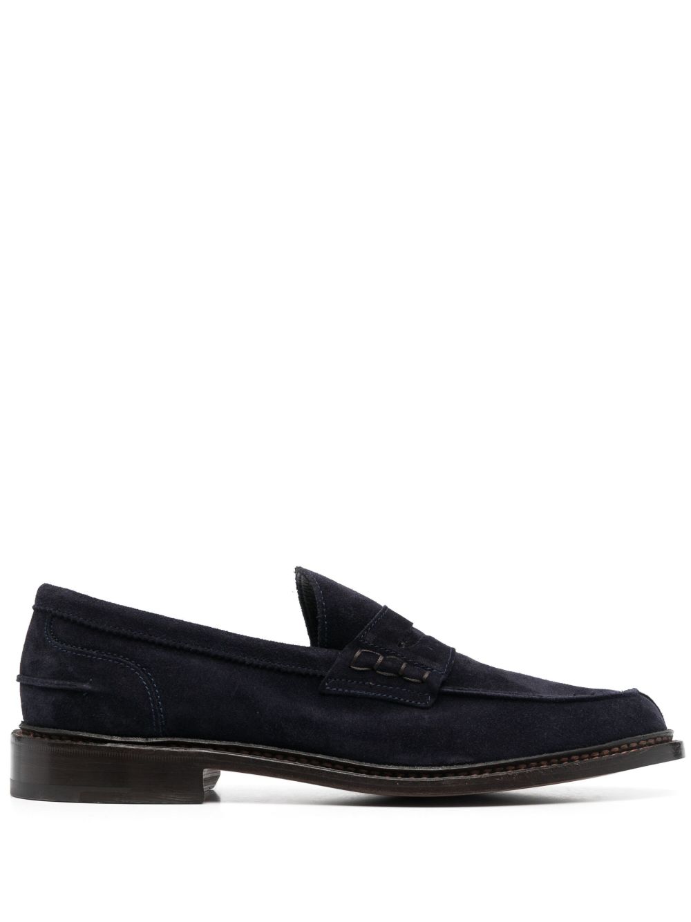 Tricker's 绒面小牛皮经典乐福鞋 - 蓝色