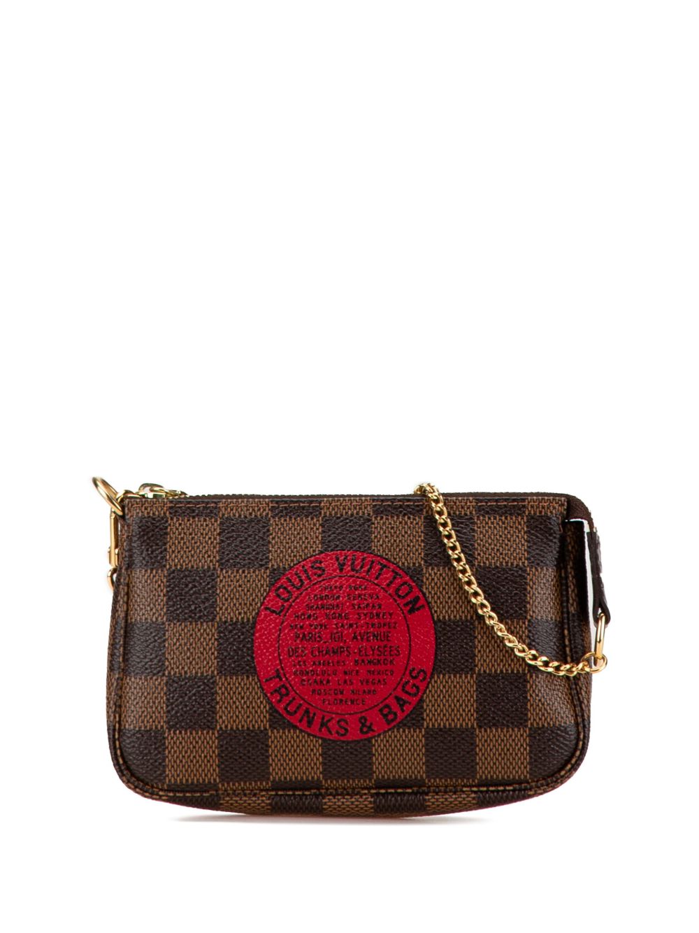 Louis Vuitton Pre-Owned Damier Ebene Trunks and Bags Pochette Accessoires 迷你手提包（2008年典藏款） - 褐色