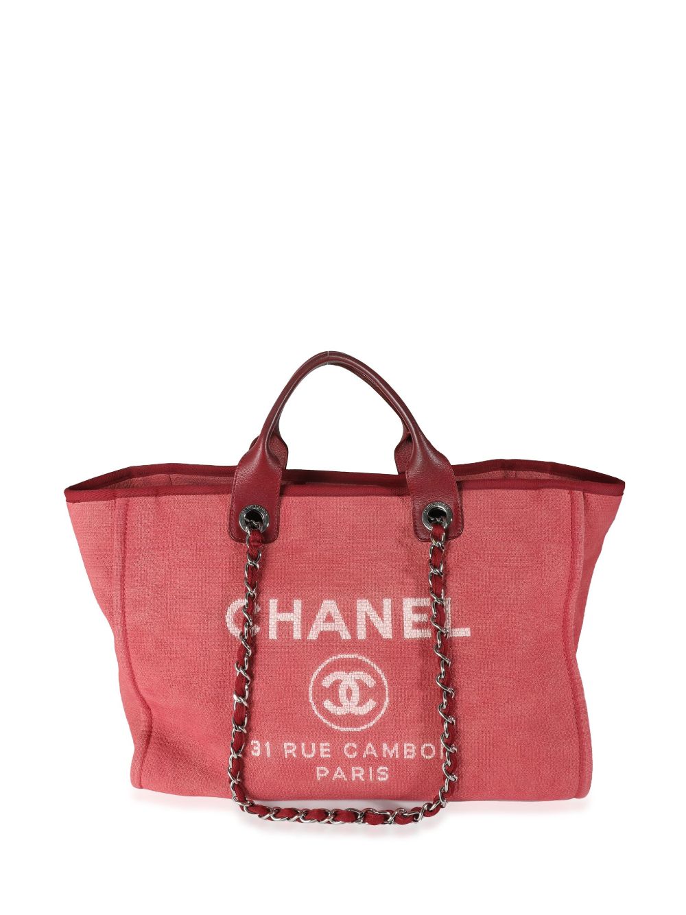 CHANEL Pre-Owned Deauville 中号手提包（2012年典藏款） - 红色