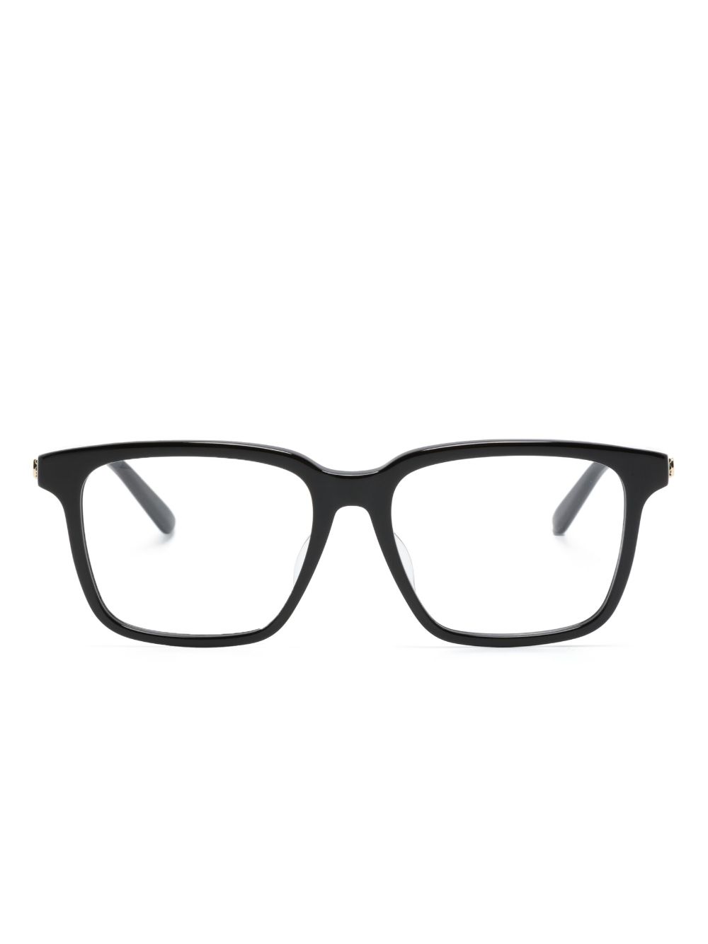 Gucci Eyewear logo标牌方框眼镜 - 黑色