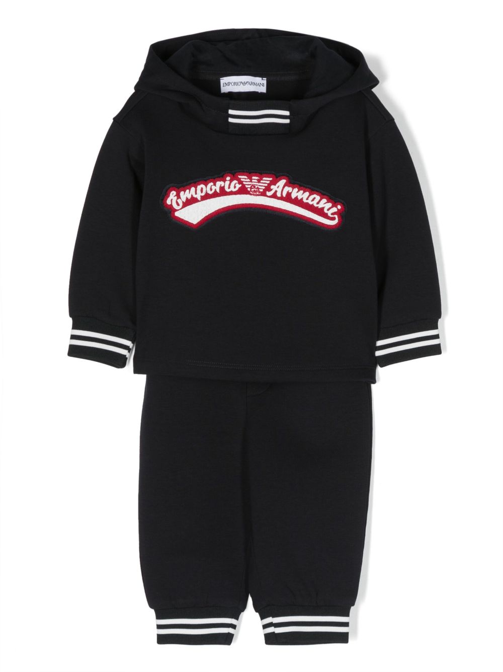 Emporio Armani Kids 标贴棉运动套装 - 蓝色