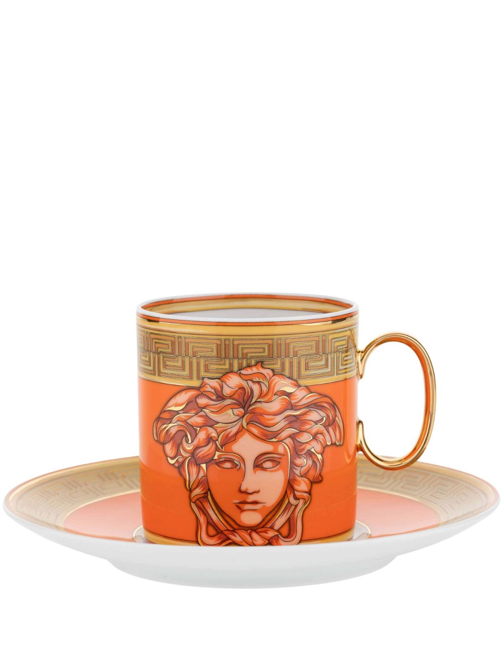 Versace Medusa Amplified 浓缩咖啡杯盘组 - 橘色