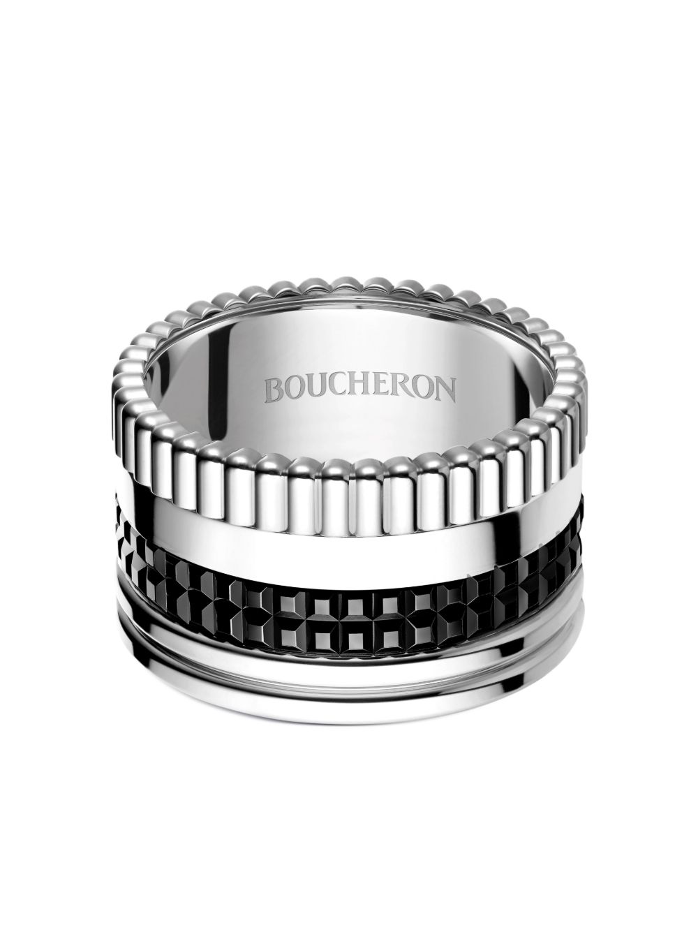 Boucheron Quatre大号18k白金钻石戒指 - 银色