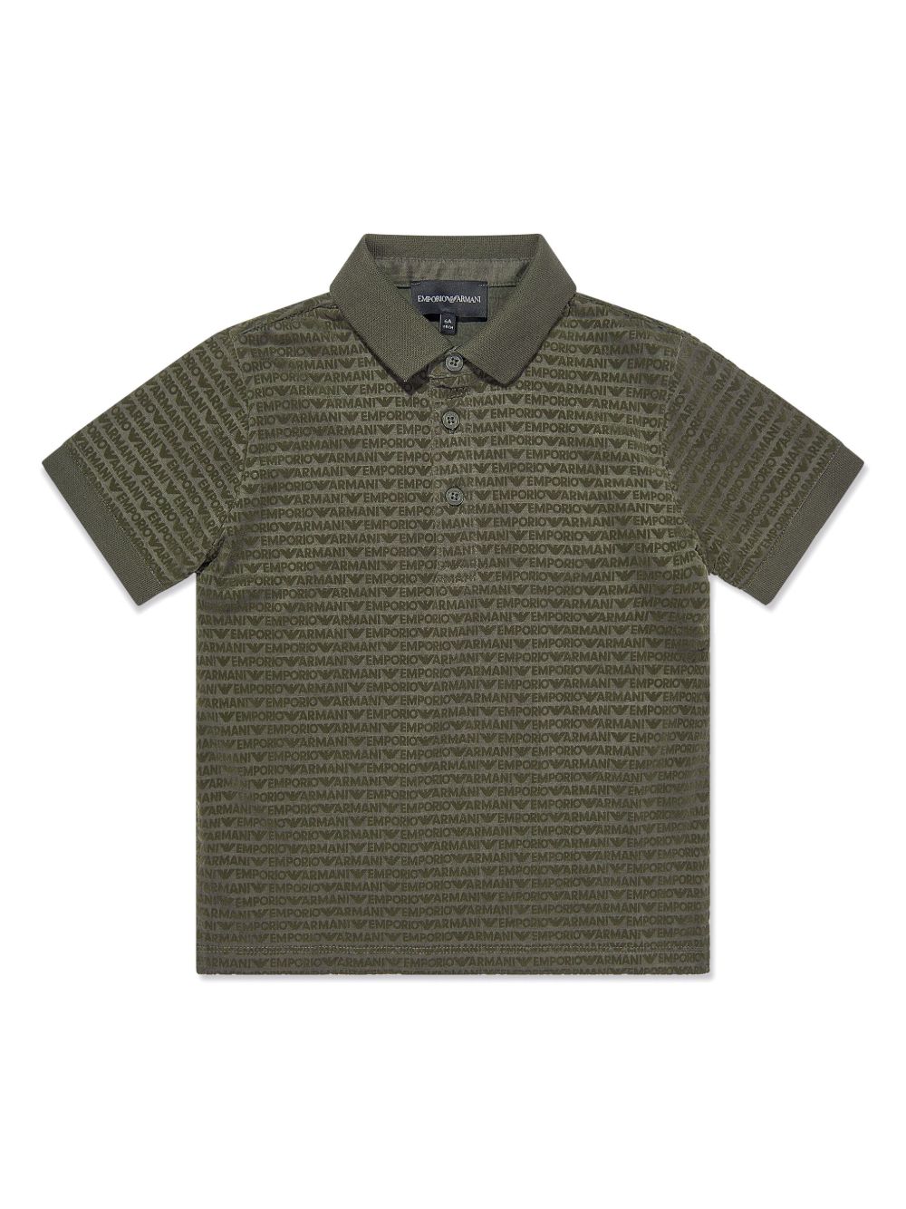 Emporio Armani Kids logo提花T恤 - 绿色