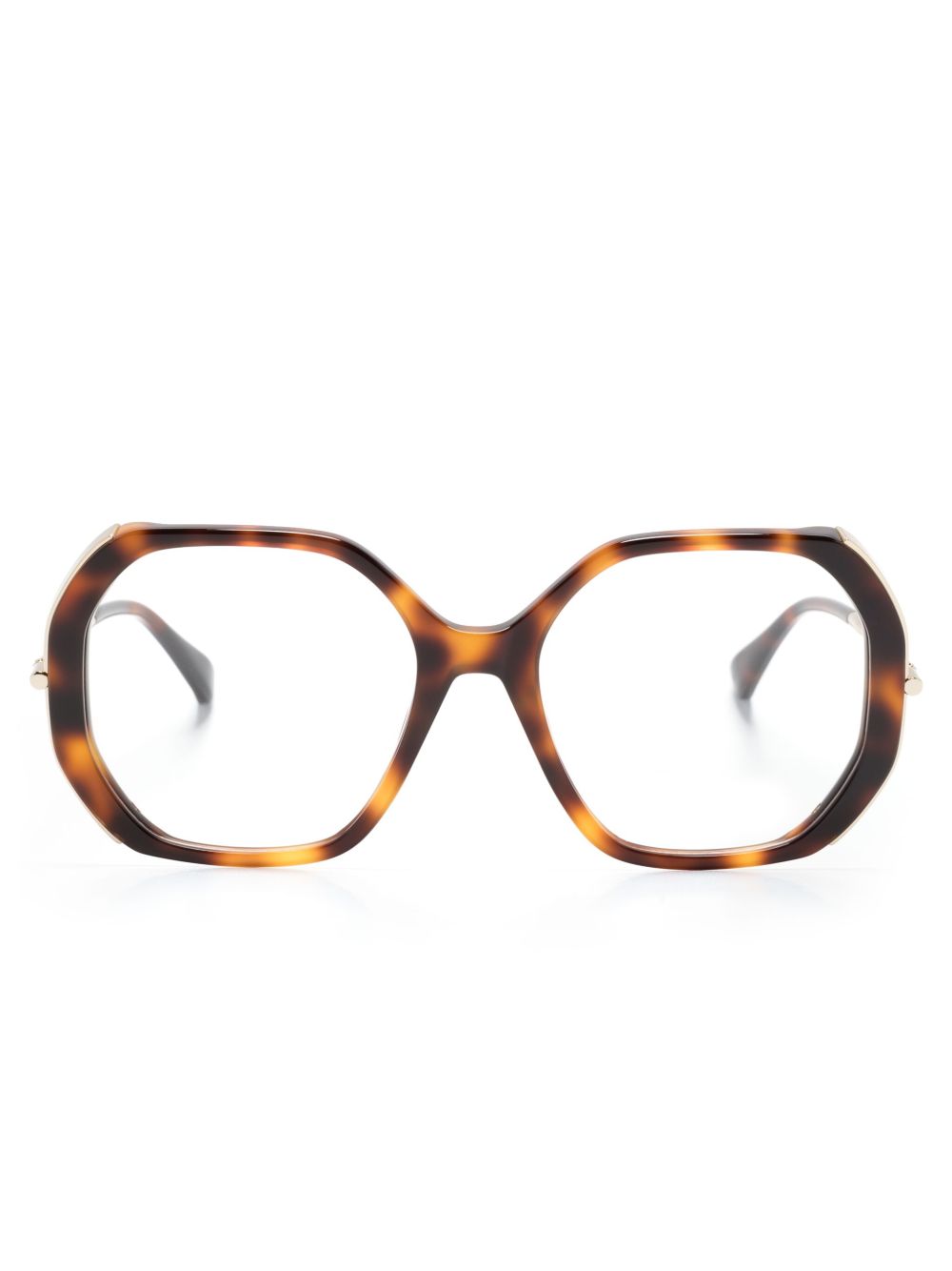 Max Mara Eyewear 超大镜框眼镜 - 褐色