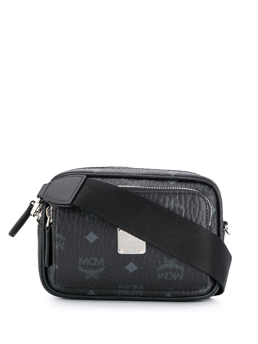 MCM Klassik logo印花斜挎包 - 黑色