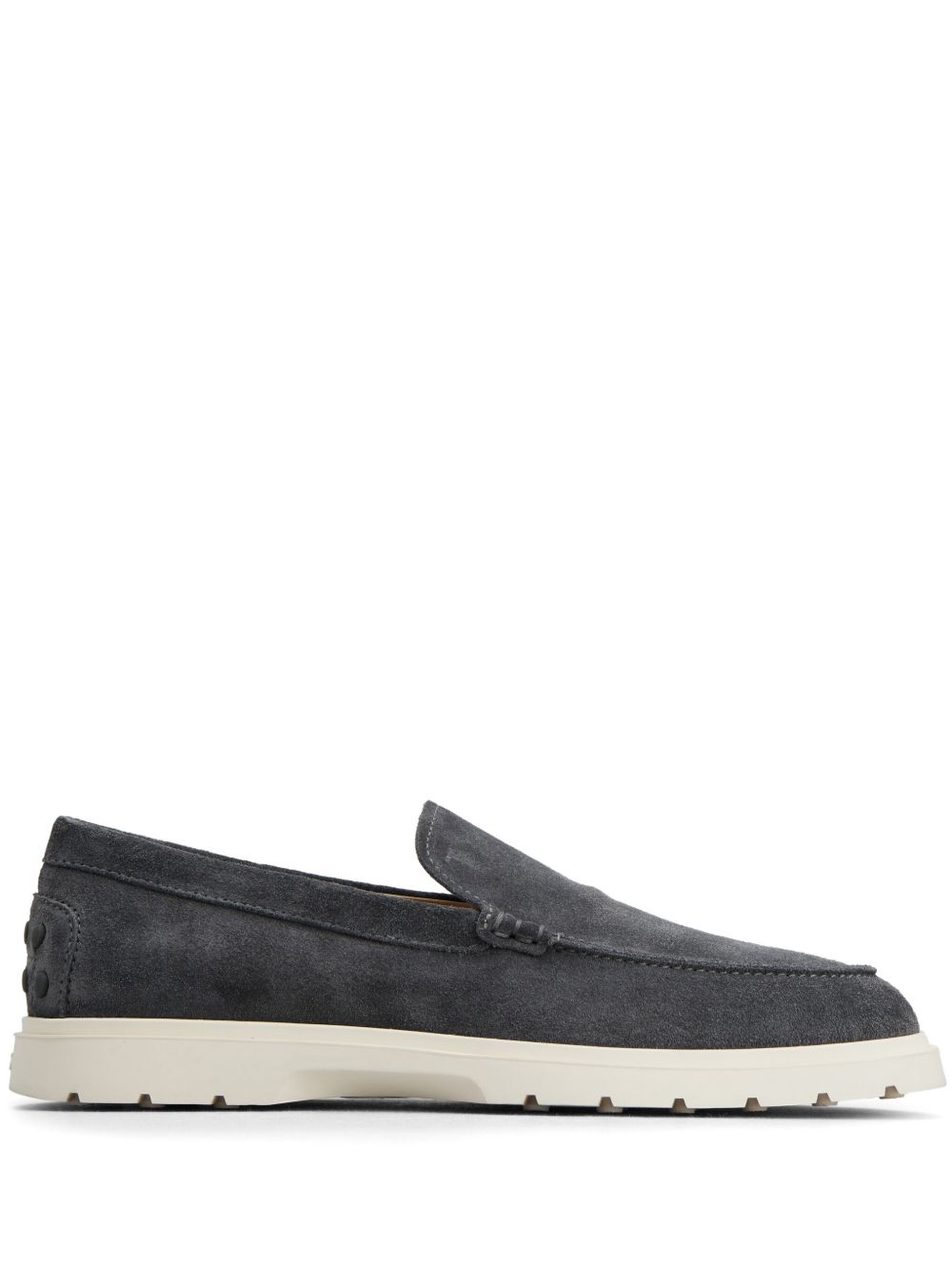 Tod's logo凹面压花绒面皮乐福鞋 - 灰色