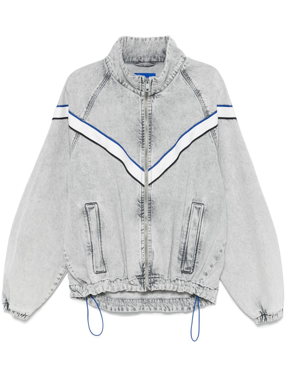 BOSS logo饰带牛仔夹克 - 灰色