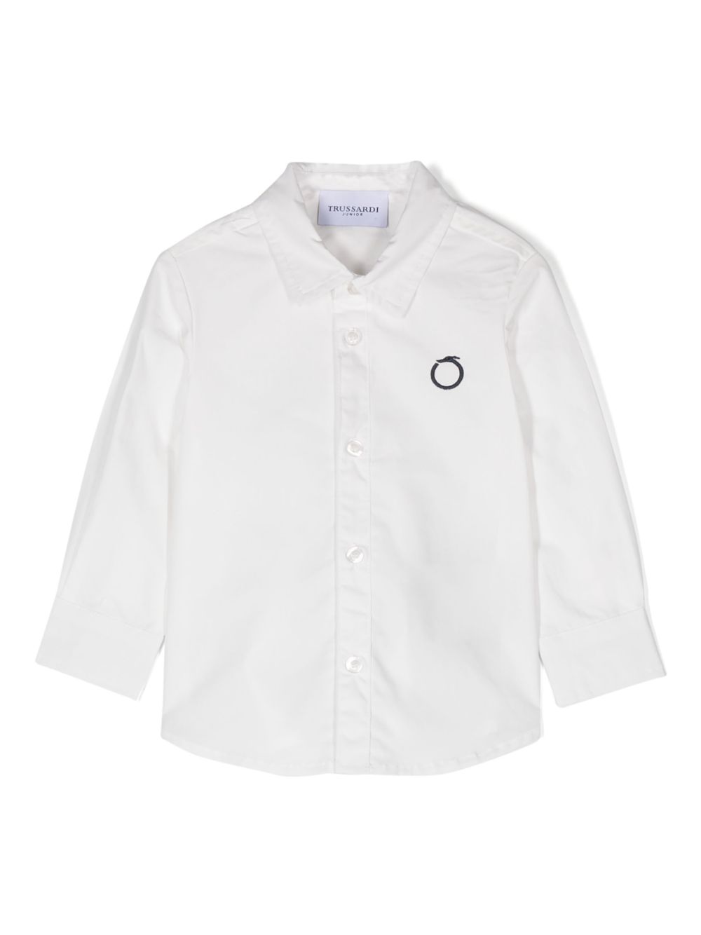 TRUSSARDI JUNIOR logo刺绣衬衫 - 白色