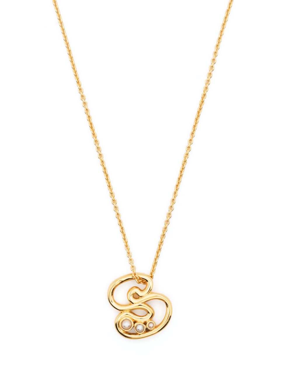 Missoma Chubby Pearl Initial 项链 - 金色
