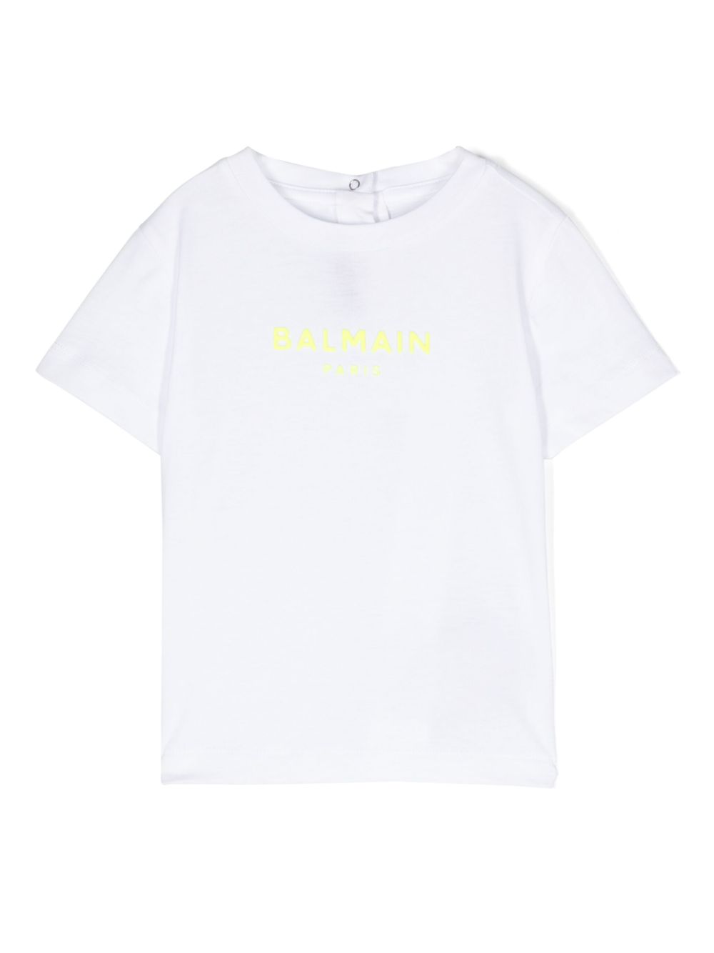Balmain Kids logo 贴花棉T恤 - 白色