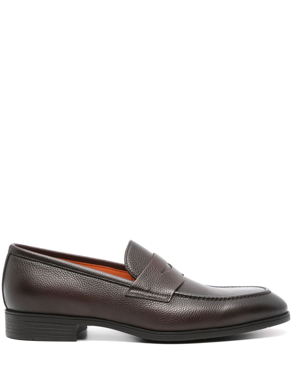 Santoni 皮质乐福鞋 - 褐色