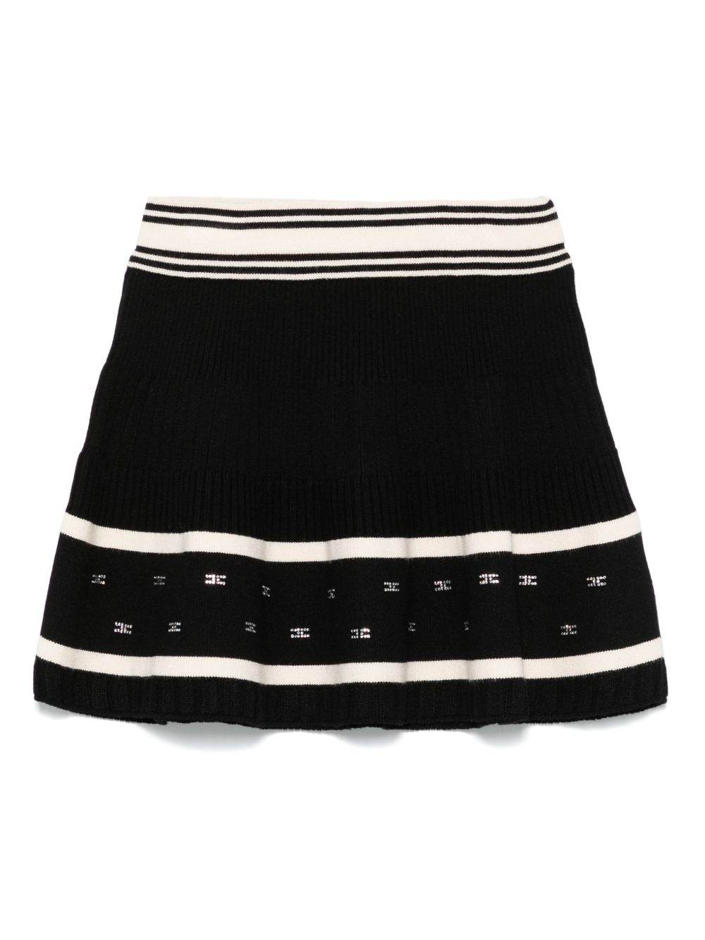 Elisabetta Franchi La Mia Bambina logo缀饰迷你半身裙 - 黑色