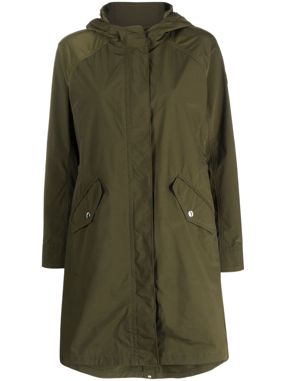 Woolrich 中长连帽外套 - 绿色