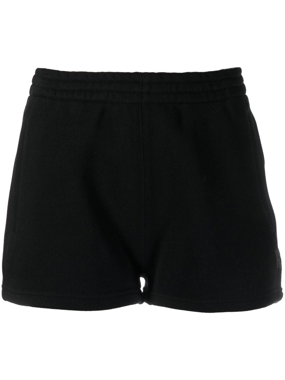 Alexander Wang logo刺绣运动短裤 - 黑色