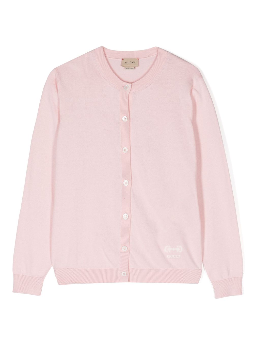 Gucci Kids 马衔扣细节棉开衫 - 粉色