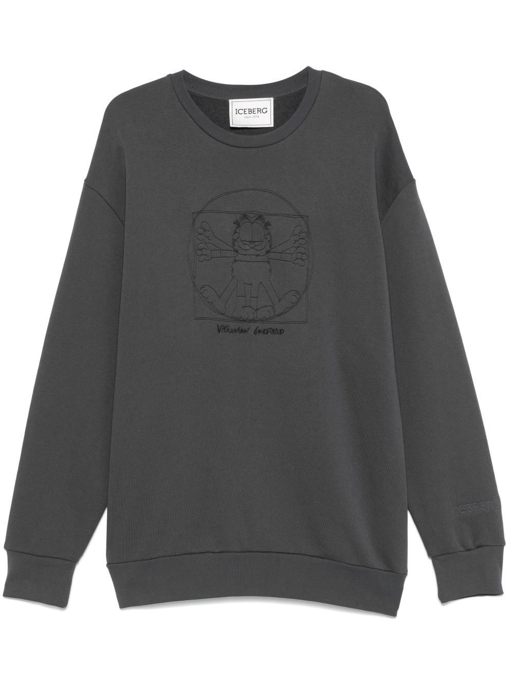 Iceberg Vitruvian Garfield 刺绣卫衣 - 灰色