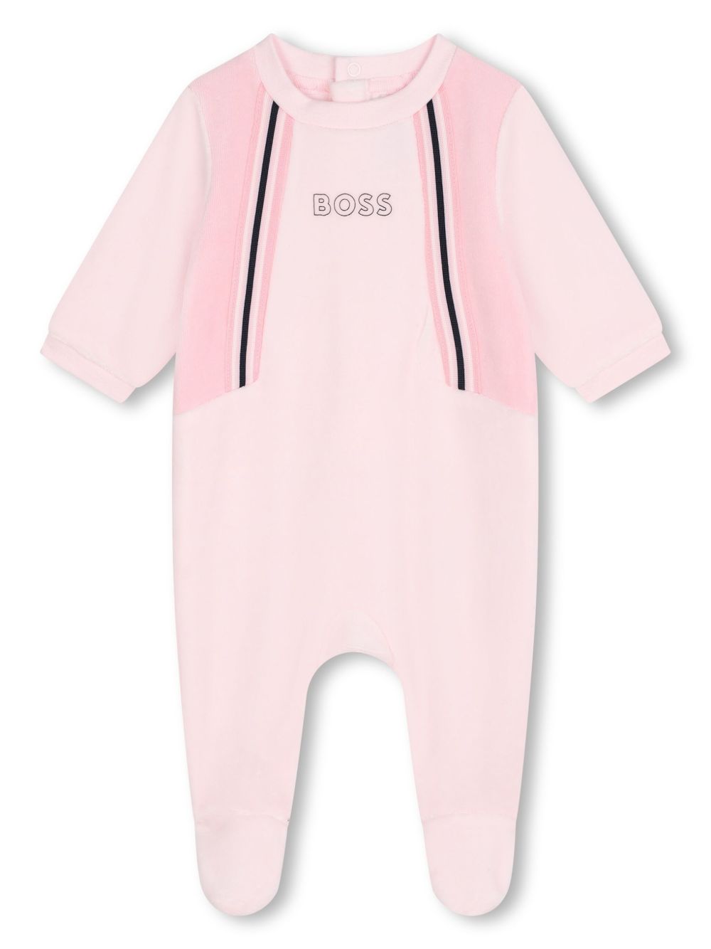 BOSS Kidswear logo刺绣连体衣 - 粉色