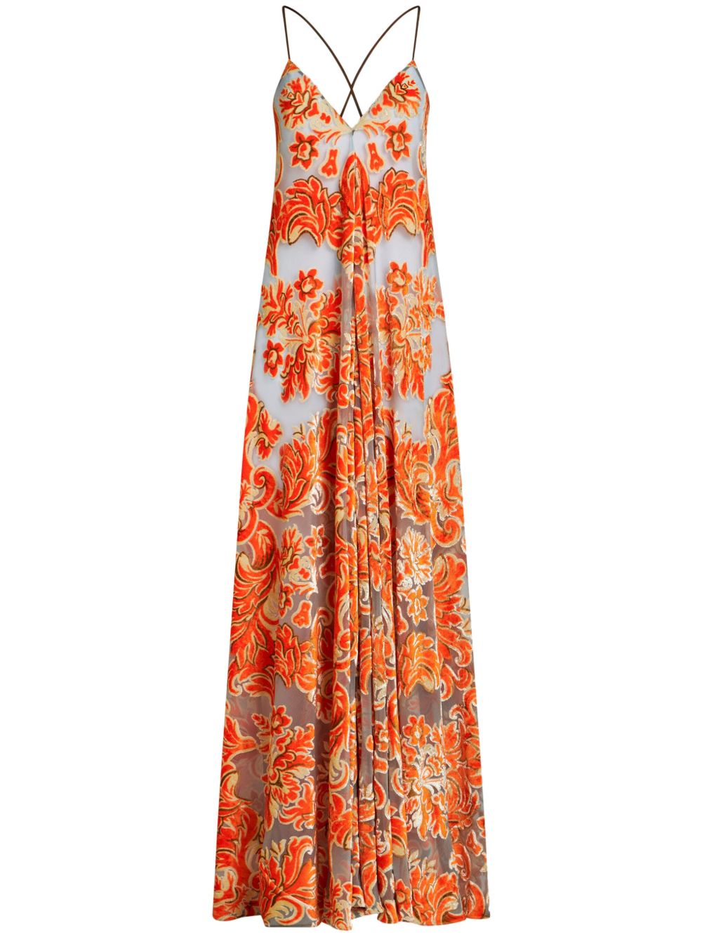 ETRO 图案提花礼服 - 橘色