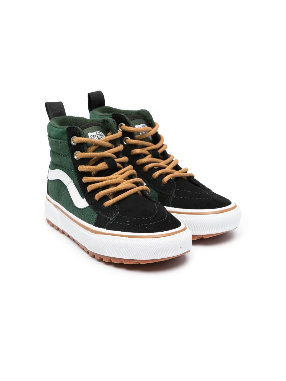 Vans Kids Sk8 Hi 拼接运动鞋 - 绿色