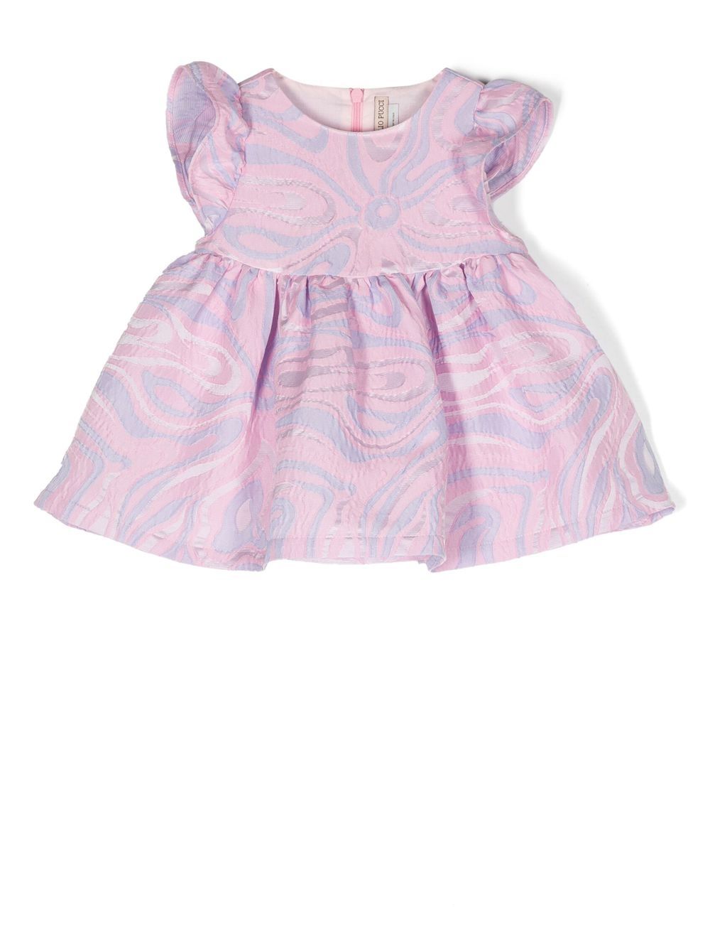 PUCCI Junior 图案伞形迷你连衣裙 - 粉色