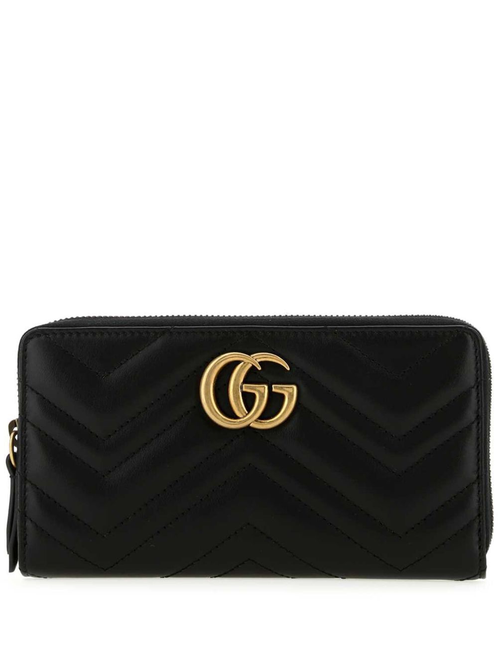 Gucci GG Marmont 皮质钱包 - 黑色