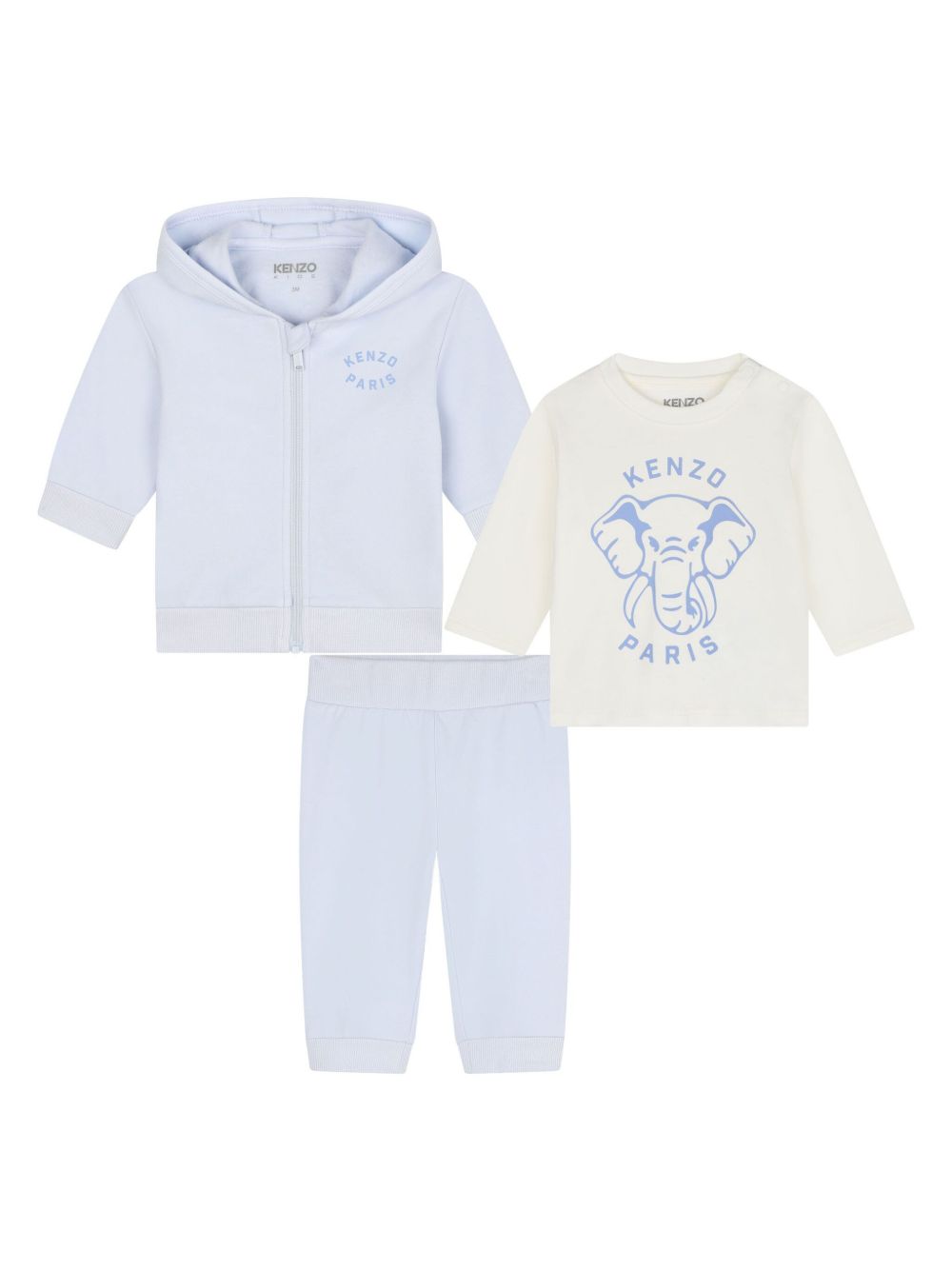 Kenzo Kids logo印花运动套装 - 蓝色