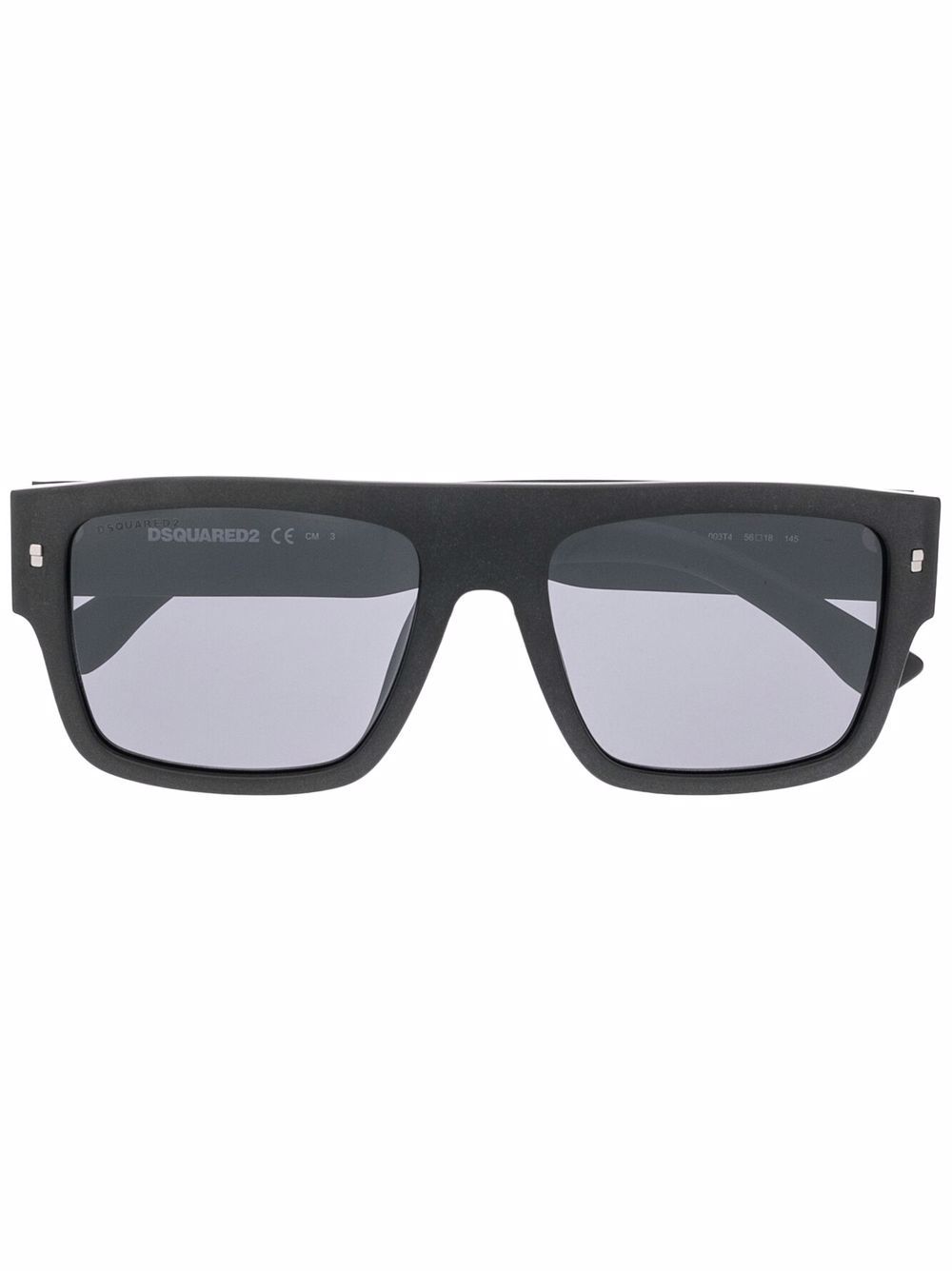 DSQUARED2 EYEWEAR 凹面压花logo太阳眼镜 - 黑色