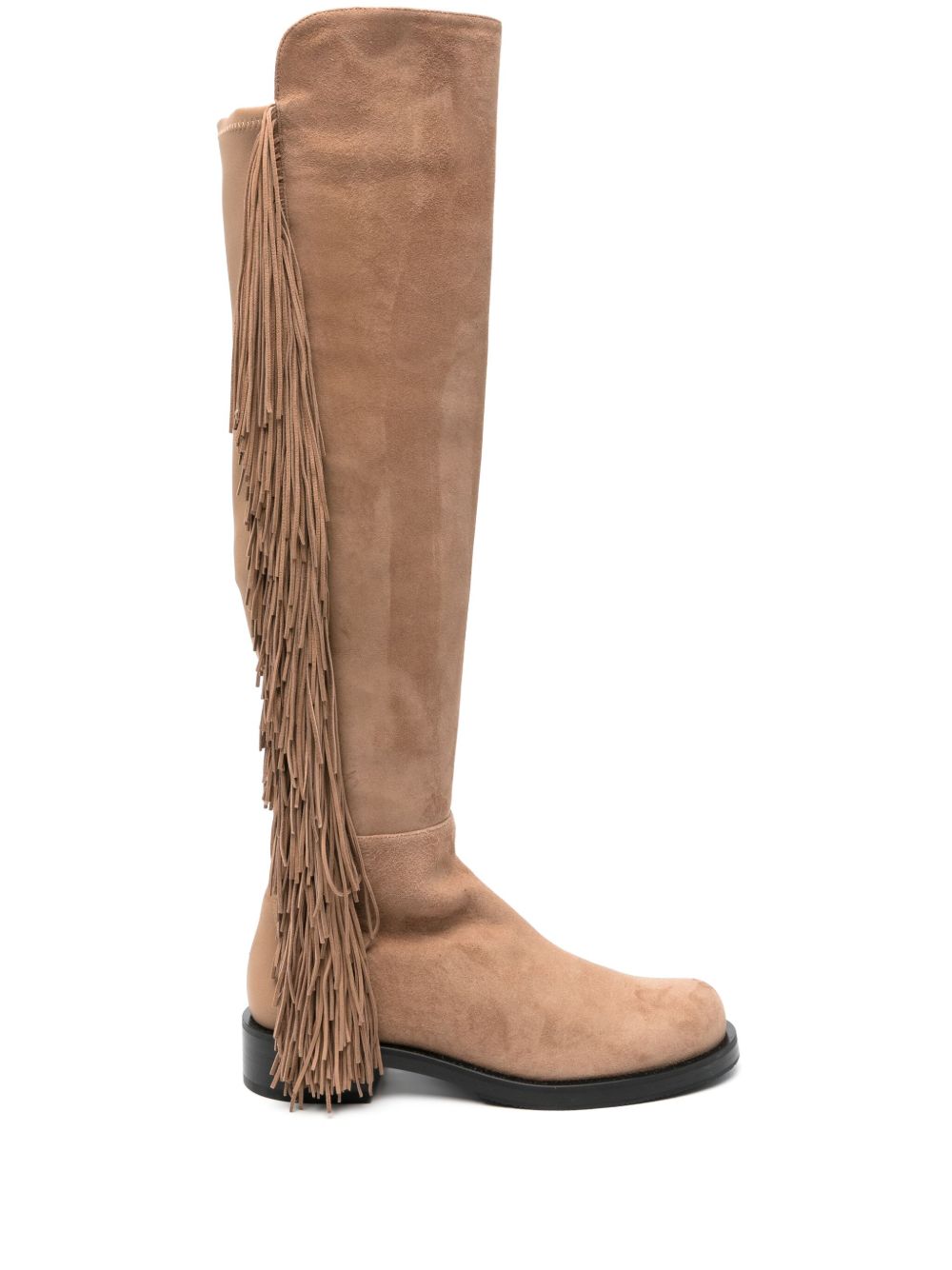 Stuart Weitzman 5050 Bold Crystal Fringe 低跟靴 - 褐色