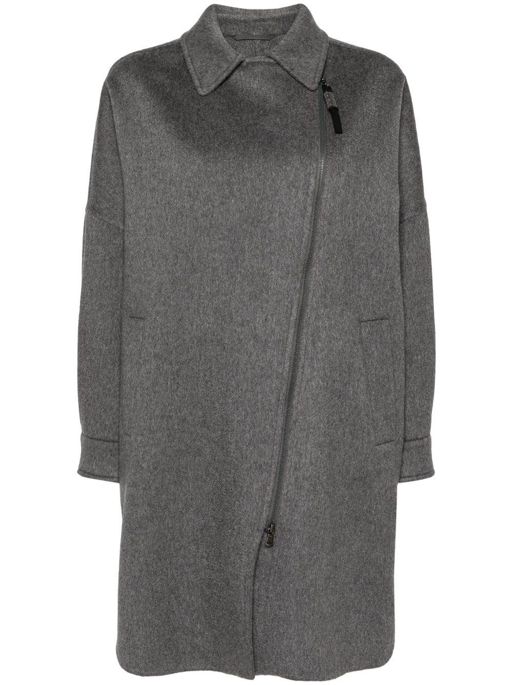 Brunello Cucinelli 经典领羊绒外套 - 灰色