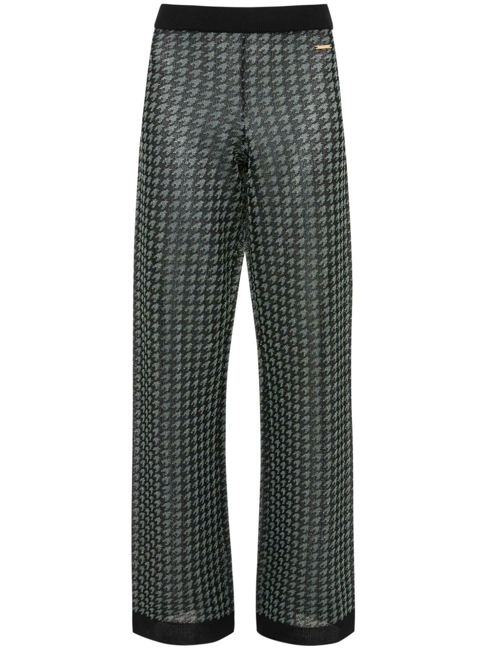 JW Anderson logo标牌格纹长裤 - 黑色