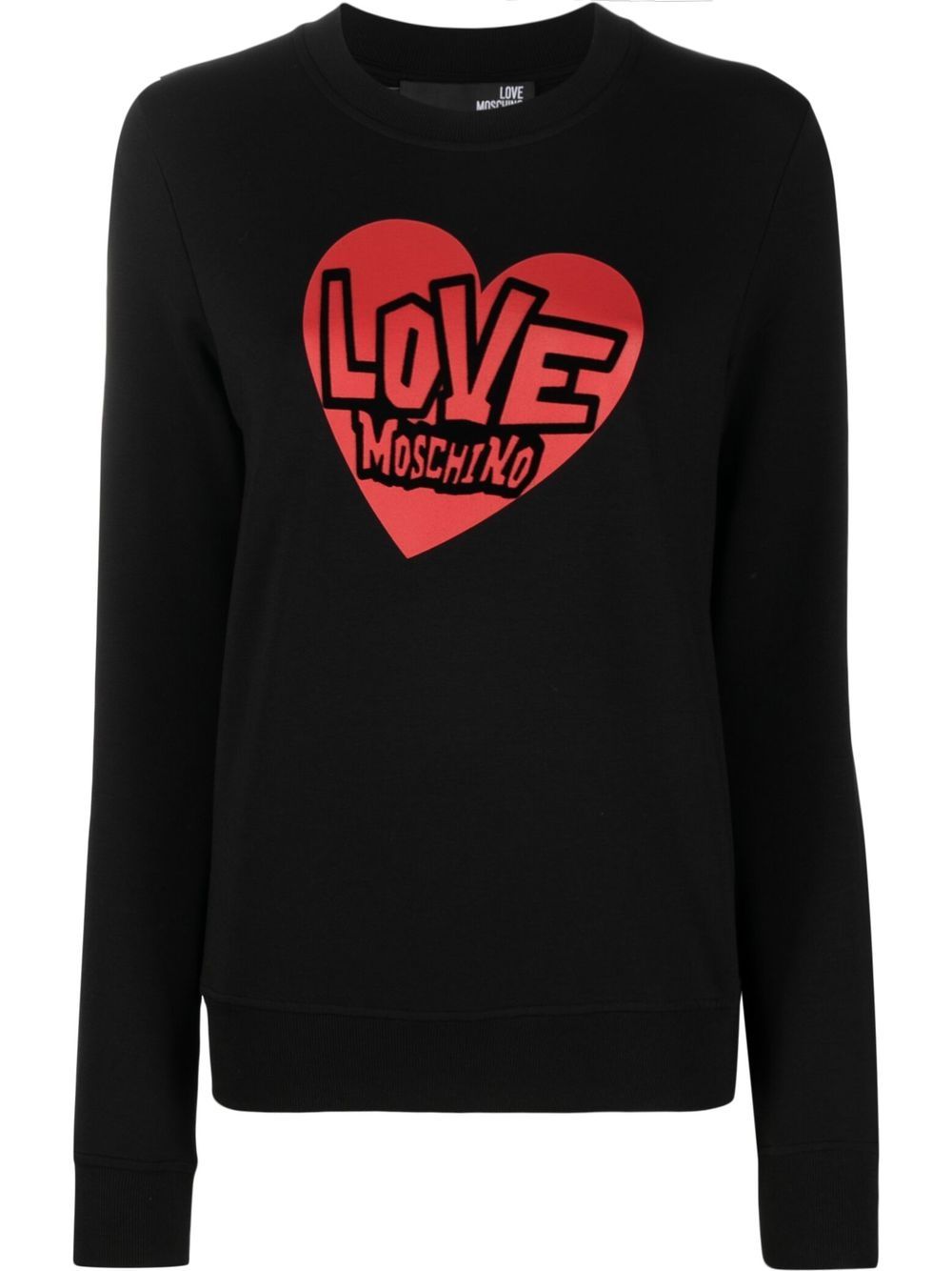 Love Moschino 莫斯奇诺 logo印花卫衣 - 黑色