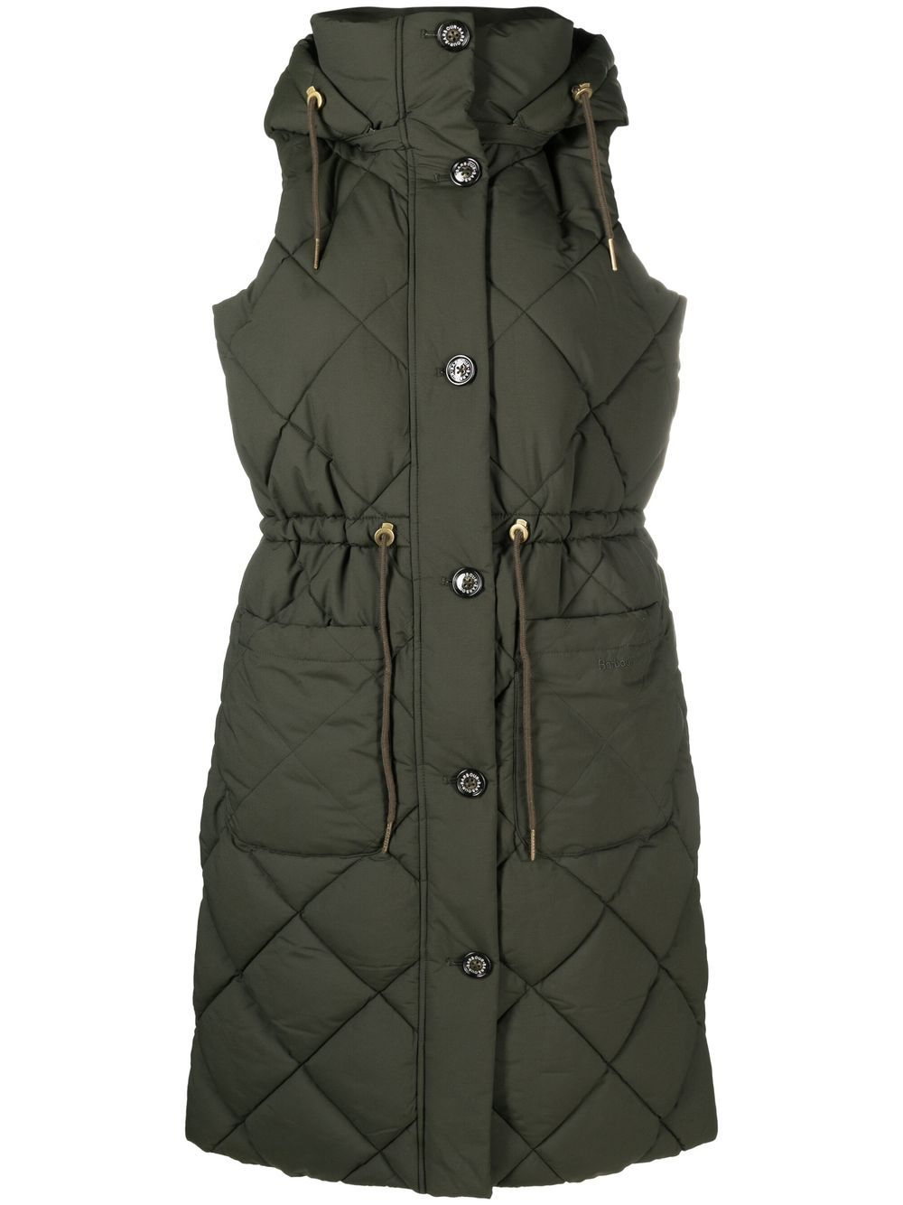 Barbour International Orinsay 绗缝中长马甲 - 绿色