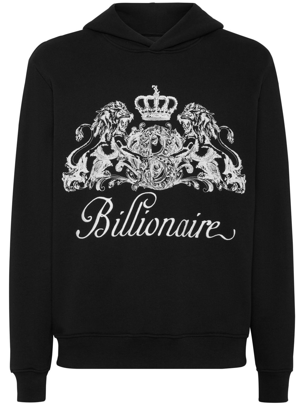 Billionaire logo贴花棉连帽衫 - 黑色