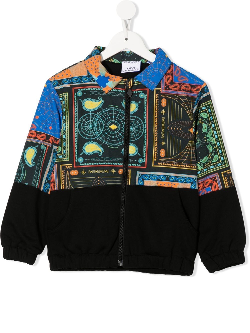 Marcelo Burlon County Of Milan Kids 头巾拼贴设计衬衫式夹克 - 蓝色