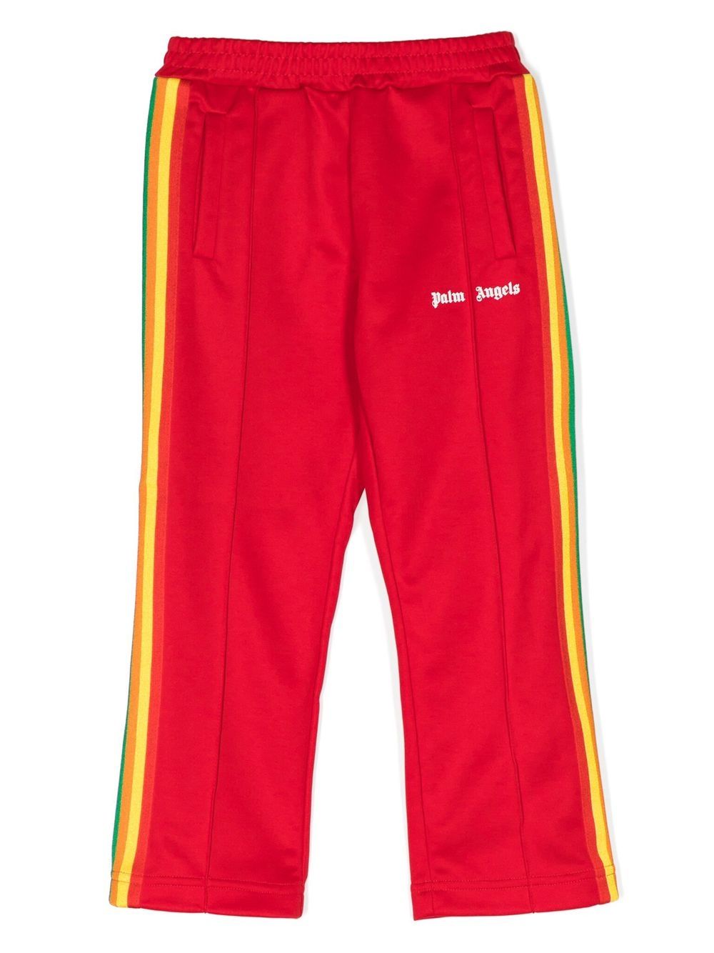 Palm Angels Kids logo侧条纹运动裤 - 红色