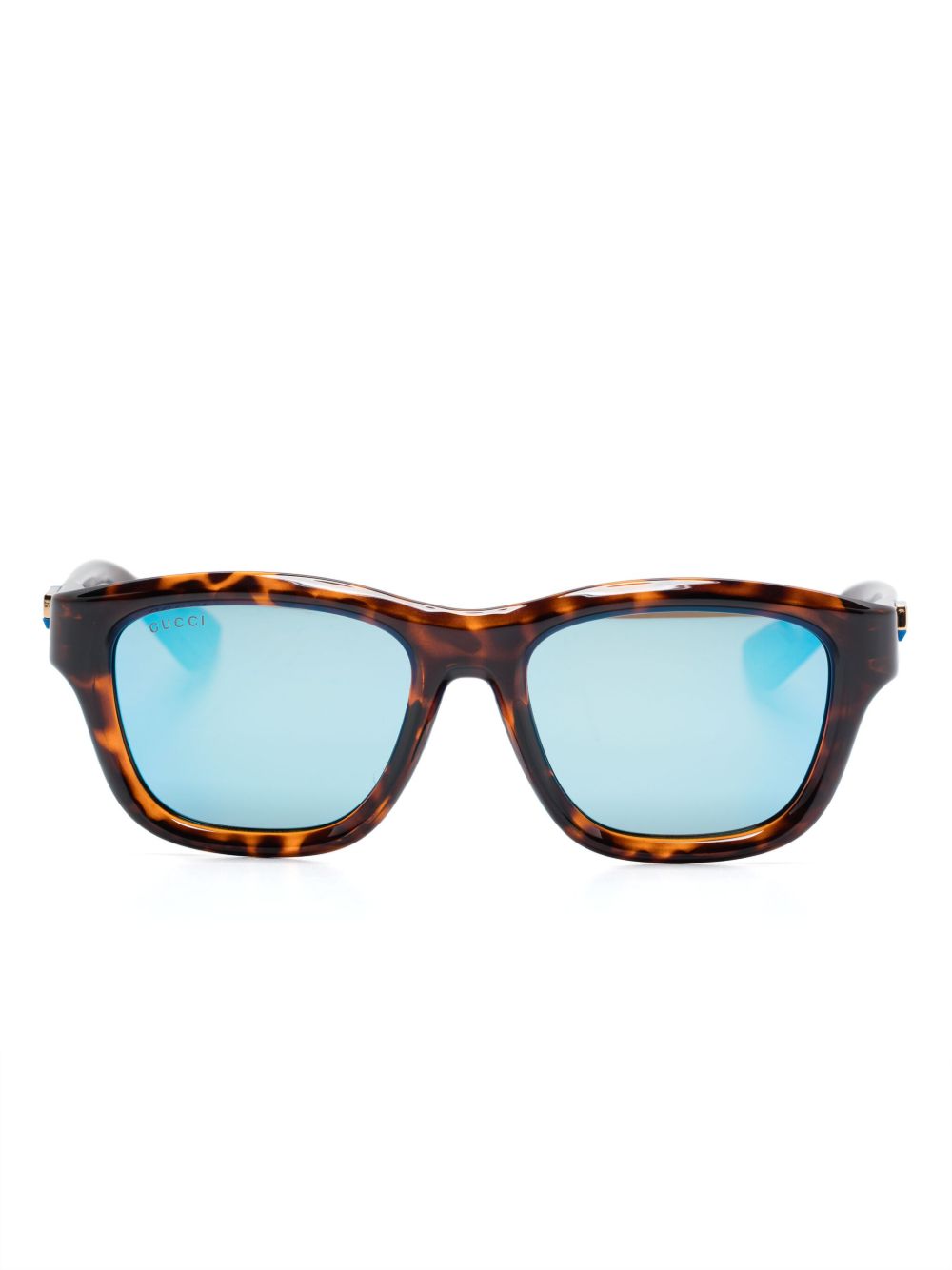 Gucci Eyewear Wayfarer 镜框太阳眼镜 - 褐色