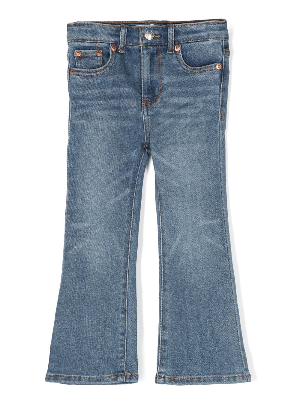 Levi's Kids 牛仔喇叭裤 - 蓝色