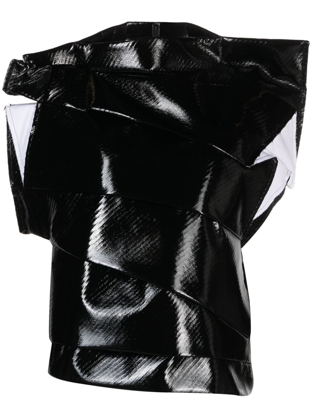 Comme Des Garçons 解构感人造皮革马甲 - 黑色
