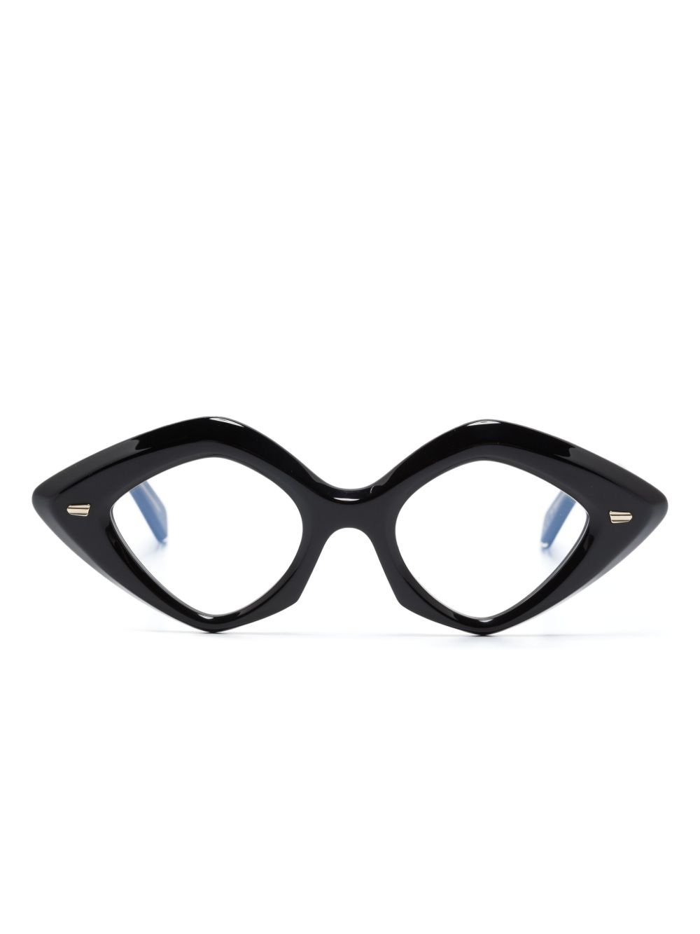 Cutler & Gross logo雕刻猫眼框眼镜 - 黑色