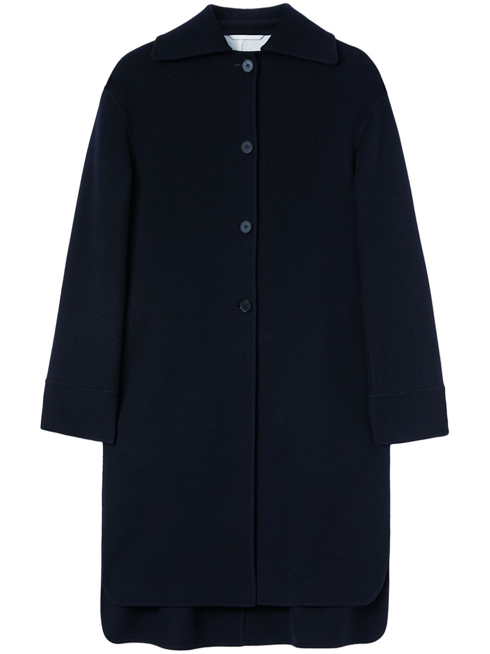 Jil Sander 单排扣羊绒大衣 - 蓝色