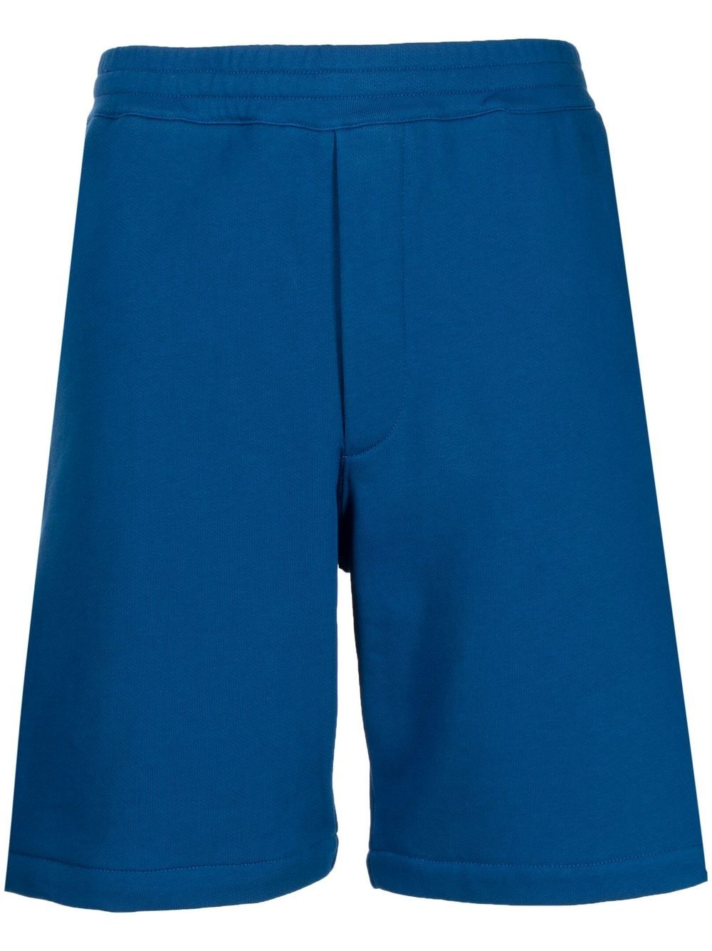 Alexander McQueen logo饰带棉运动短裤 - 蓝色